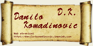 Danilo Komadinović vizit kartica